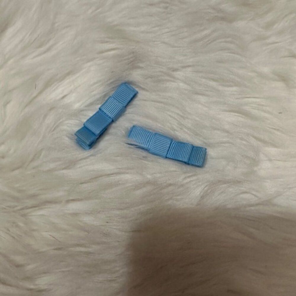 SET of 2" Ice Blue Tuxedo Bow   7769  Handmade NWT Boutique